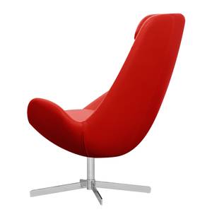 Fauteuil Houston I Cuir véritable Cuir véritable Neka : Rouge - Chrome