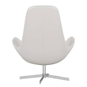 Fauteuil Houston I echt leer Echt leer Neka: Wit - Chrome