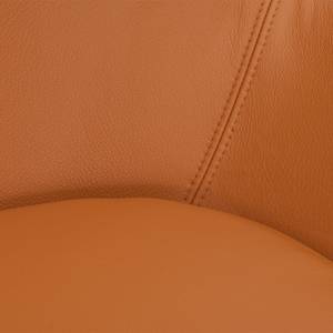 Fauteuil Houston I Cuir véritable Cuir véritable Neka : Cognac - Acier inoxydable