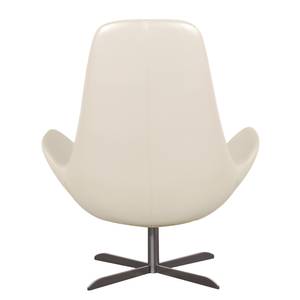 Fauteuil Houston I Cuir véritable Cuir véritable Neka : Crème - Acier inoxydable