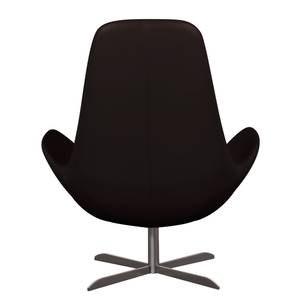 Fauteuil Houston I Cuir véritable Cuir véritable Neka : Marron foncé - Acier inoxydable