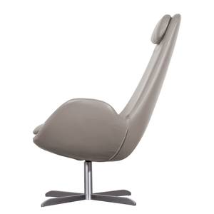 Fauteuil Houston I Cuir véritable Cuir véritable Neka : Gris clair - Acier inoxydable