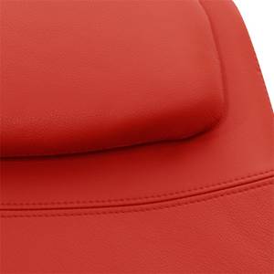 Fauteuil Houston I Cuir véritable Cuir véritable Neka : Rouge - Acier inoxydable