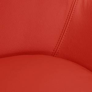 Fauteuil Houston I Cuir véritable Cuir véritable Neka : Rouge - Acier inoxydable