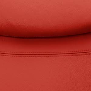 Fauteuil Houston I Cuir véritable Cuir véritable Neka : Rouge - Acier inoxydable