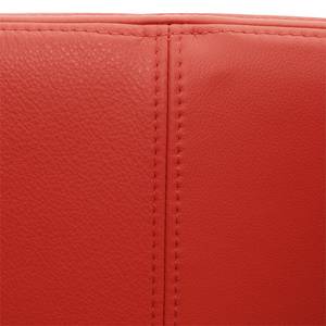 Fauteuil Houston I Cuir véritable Cuir véritable Neka : Rouge - Acier inoxydable