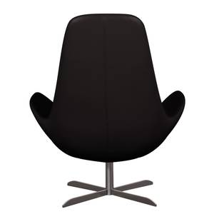 Fauteuil Houston I Cuir véritable Cuir véritable Neka : Noir - Acier inoxydable