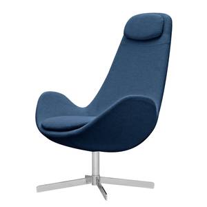 Fauteuil Houston I geweven stof Geweven stof Anda II: Blauw - Chrome