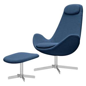 Fauteuil Houston I geweven stof Geweven stof Anda II: Blauw - Chrome