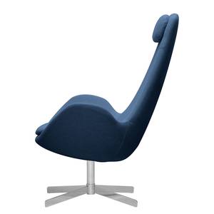 Fauteuil Houston I geweven stof Geweven stof Anda II: Blauw - Chrome