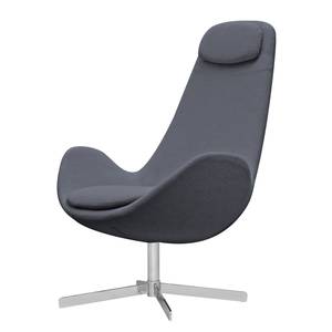 Fauteuil Houston I geweven stof Geweven stof Milan: Antraciet - Chrome