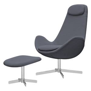 Fauteuil Houston I geweven stof Geweven stof Milan: Antraciet - Chrome