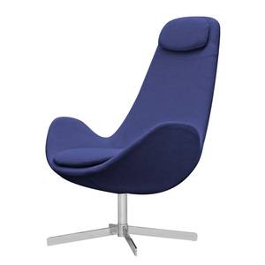 Fauteuil Houston I Tissu Tissu Milan : Bleu foncé - Chrome