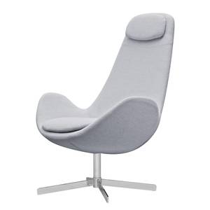 Fauteuil Houston I geweven stof Geweven stof Milan: Lichtgrijs - Chrome