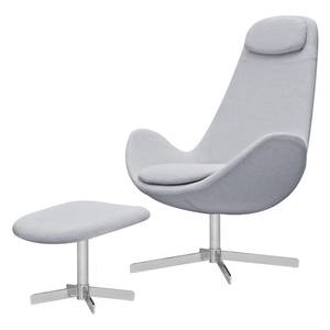 Fauteuil Houston I geweven stof Geweven stof Milan: Lichtgrijs - Chrome