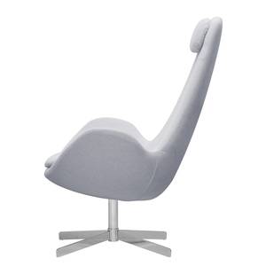 Fauteuil Houston I geweven stof Geweven stof Milan: Lichtgrijs - Chrome