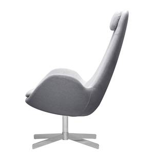 Fauteuil Houston I geweven stof Geweven stof Saia: Lichtgrijs - Chrome