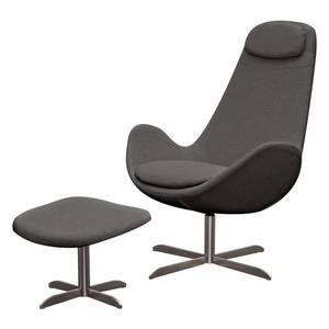 Fauteuil Houston I Tissu Tissu Anda II : Anthracite - Acier inoxydable