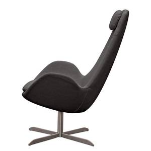 Fauteuil Houston I Tissu Tissu Anda II : Anthracite - Acier inoxydable