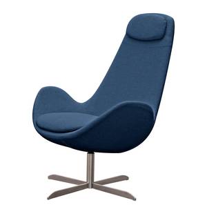 Fauteuil Houston I geweven stof Geweven stof Anda II: Blauw - Roestvrij staal