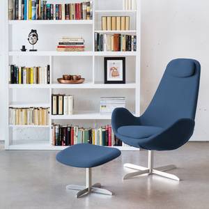 Fauteuil Houston I geweven stof Geweven stof Anda II: Blauw - Roestvrij staal