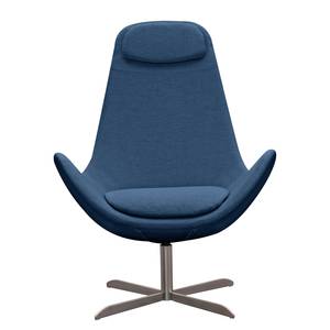 Fauteuil Houston I geweven stof Geweven stof Anda II: Blauw - Roestvrij staal