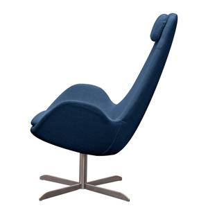 Fauteuil Houston I geweven stof Geweven stof Anda II: Blauw - Roestvrij staal