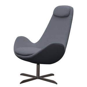 Fauteuil Houston I Tissu Tissu Milan : Anthracite - Acier inoxydable