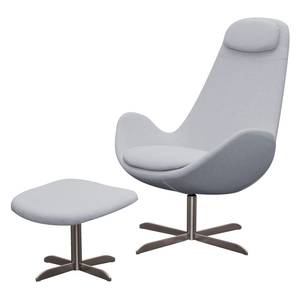 Fauteuil Houston I Tissu Tissu Milan : Gris clair - Acier inoxydable