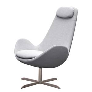 Fauteuil Houston I Tissu Tissu Saia: Gris clair - Acier inoxydable