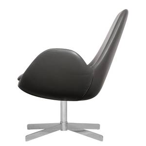 Fauteuil Houston II echt leer Echt leer Neka: Grijs - Chrome