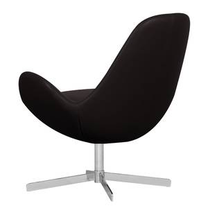 Fauteuil Houston II echt leer Echt leer Neka: Zwart - Chrome