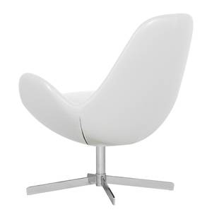 Fauteuil Houston II echt leer Echt leer Neka: Wit - Chrome