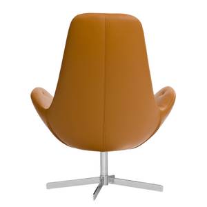 Fauteuil Houston III Cuir véritable Cuir véritable Neka : Cognac - Chrome