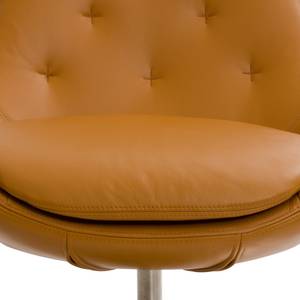 Fauteuil Houston III echt leer Echt leer Neka: Cognackleurig - Chrome