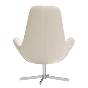 Fauteuil Houston III echt leer Echt leer Neka: Crèmekleurig - Chrome