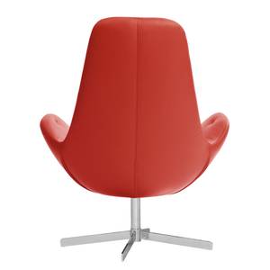 Fauteuil Houston III echt leer Echt leer Neka: Rood - Chrome