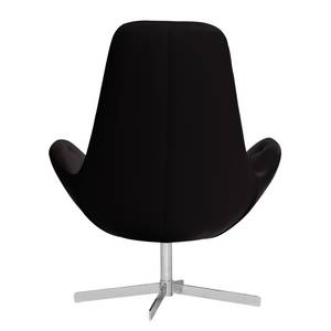 Fauteuil Houston III Cuir véritable Cuir véritable Neka : Noir - Chrome