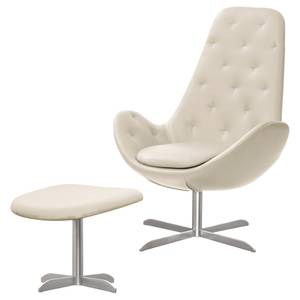 Sessel Houston III Echtleder Echtleder Neka: Creme - Edelstahl