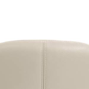 Fauteuil Houston III Cuir véritable Cuir véritable Neka : Crème - Acier inoxydable