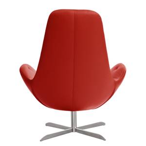 Fauteuil Houston III Cuir véritable Cuir véritable Neka : Rouge - Acier inoxydable