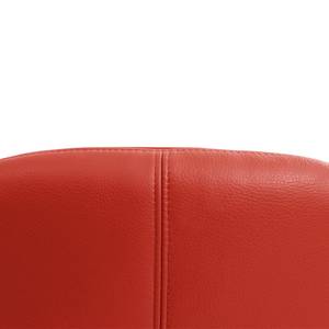 Fauteuil Houston III echt leer Echt leer Neka: Rood - Roestvrij staal