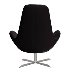 Fauteuil Houston III Cuir véritable Cuir véritable Neka : Noir - Acier inoxydable