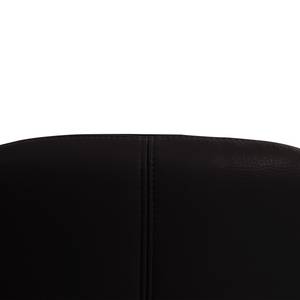 Fauteuil Houston III Cuir véritable Cuir véritable Neka : Noir - Acier inoxydable