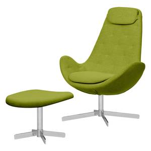 Fauteuil Houston III geweven stof Geweven stof Anda II: Groen - Chrome