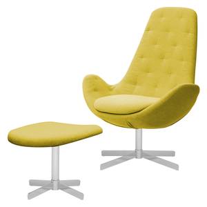 Fauteuil Houston III geweven stof Geweven stof Milan: Geel - Chrome