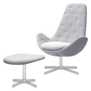 Fauteuil Houston III geweven stof Geweven stof Milan: Lichtgrijs - Chrome