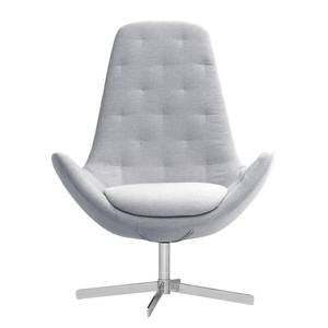 Fauteuil Houston III geweven stof Geweven stof Milan: Lichtgrijs - Chrome