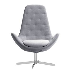 Fauteuil Houston III Tissu Tissu Saia: Gris clair - Chrome