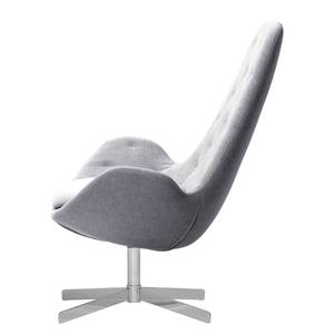 Fauteuil Houston III Tissu Tissu Saia: Gris clair - Chrome